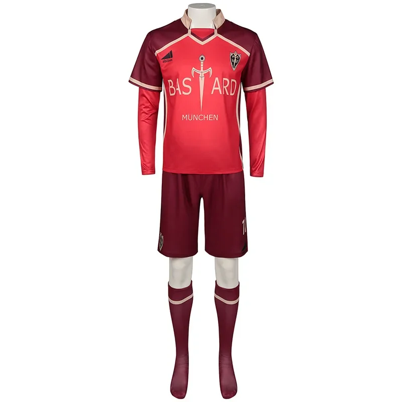 Anime Blue Lock Men's Jersey Shirt Shorts Socks Bachira Chigiri Bastard Munchen Kaiser Cosplay Costume Football Training Uniform