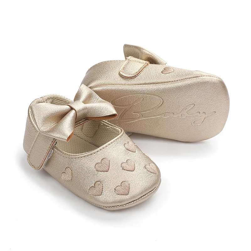 1 pair Cute Bowknot Baby Princess Dress Shoes Newborn Cotton Soft Sole Toddler Baby Girl Shoes Crib Flats 0-18m