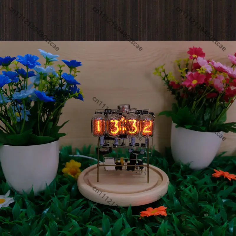 Vintage Glow Tube Clock Kit Retro Punk Style Desktop Ornament Handmade Wiring Electronic Assembly Kit for DIY Lovers