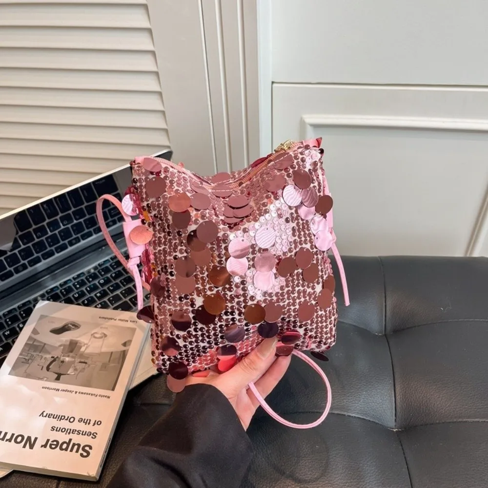 Fashion Sequin Mini Crossbody Bag Women Shiny Glitter Evening Bag Small Shoulder Purse For Party Wedding