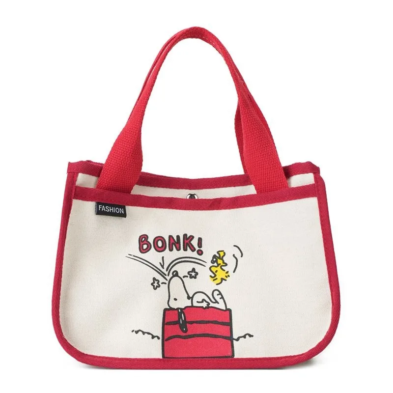 Snoopy New Fun Creative Cartoon Cute Student Creative Casual Fashion Personality High-Looking Versatile Storage Canvas Bag Gift