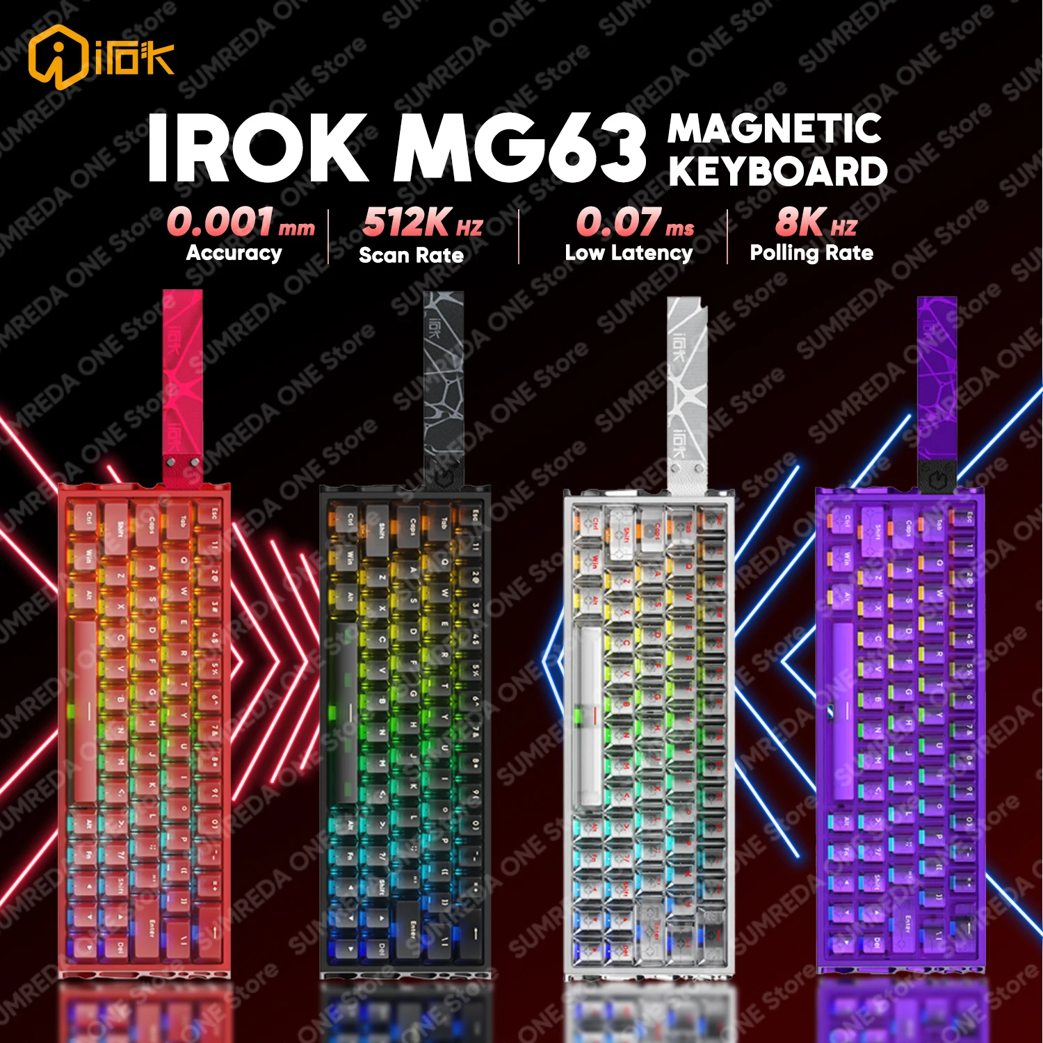 IROK MG63 Holy60 Hollow Aluminium Gaming Magnetic Mechanical Keyboard 60% Rapid Trigger 8K 0.07ms Hotswap Wired Gamer Keyboard