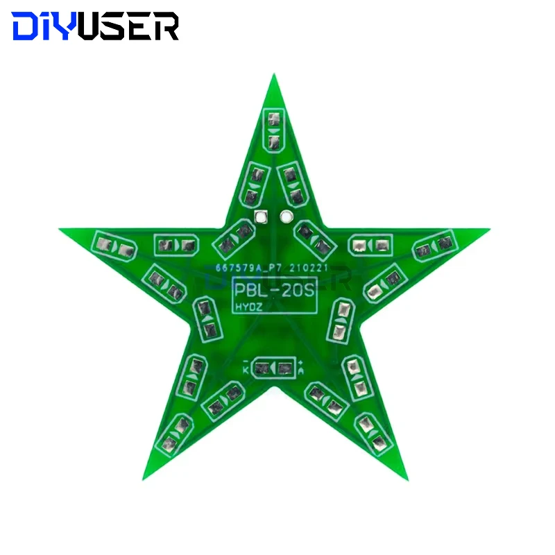 学生トレーニング DIY キット 五芒星呼吸ライト グラデーション LED ライト クリスマスはんだ付けトレーニング用 赤、緑、青