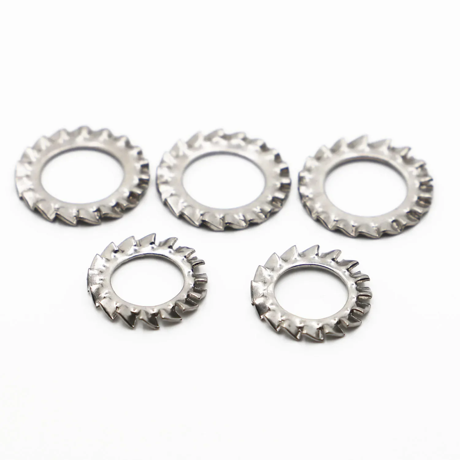 M2.5 M3 M4 M5 M6 M8 M10 M12 M14 M16 M18 M20 304 Stainless Steel Washers External Toothed Gasket Serrated Lock Washer