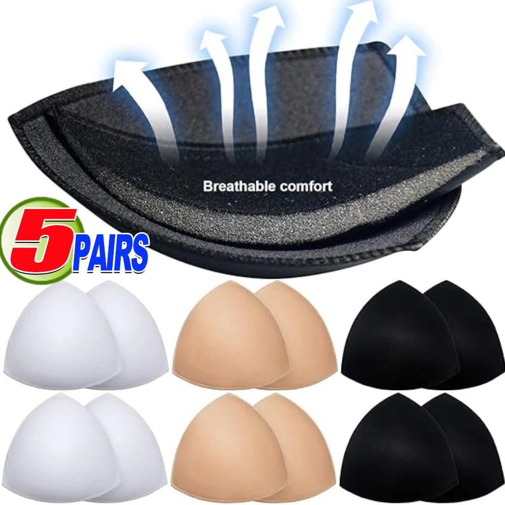 1/10PCS Triangle Sponge Push Up Bra Pads Set for Women Invisible Insert Swimsuit Bikini Breast Enhancers Chest Cup Enhancer Pad