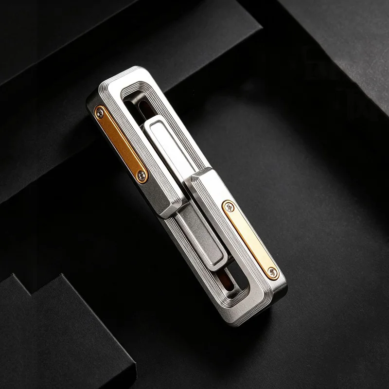 EDC Mechanical Slider Fidget Paragraph Magnetic Push Card Plate Coin Stainless Steel Stress Relief Sensory Toy Adults