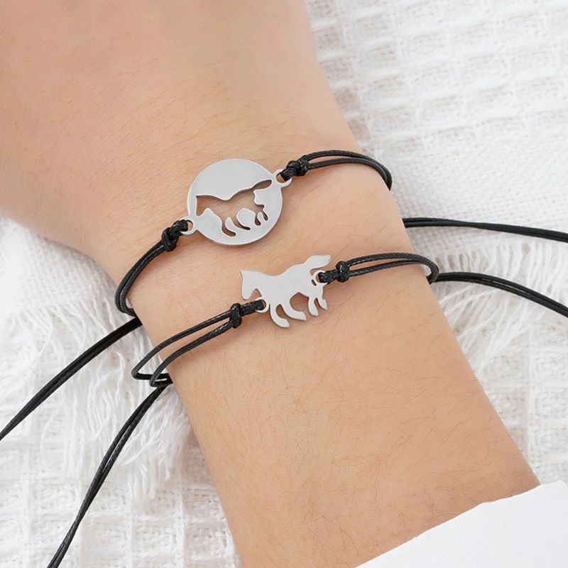 Mother Daughter Bracelets Set for Mommy & Me Matching Horse for Wish Bracelets Jewelry Gift for Mom Daughter Birthday