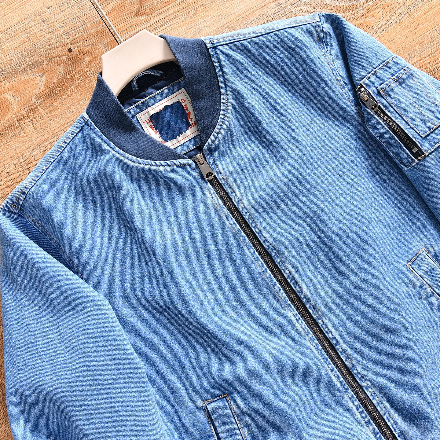 Washed Cotton Baseball Collar Denim Jacket Men's Casual All-Match Autumn Winter Outerwear Fashion Urban Style Thickened