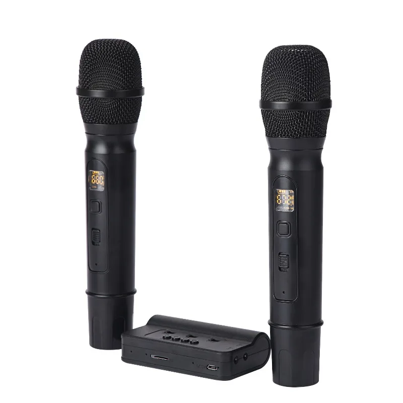 

Household TV Mobile Phone Dual Microphone Bluetooth Live Sound Card U-band Home Karaoke Wireless Microphone