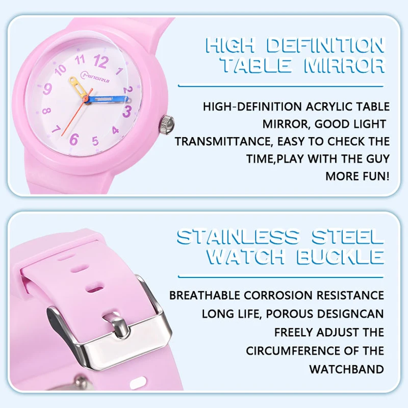 3-12-year-old Watches Primary Secondary School Students Simple Digital Waterproof Boys Girls Children Fashion Quartz Clock Watch