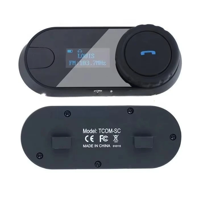 FreedConn T-COM SC  Motorcycle Helmet Headset 2-way Intercom with Screen Music Sharing FM for Riders