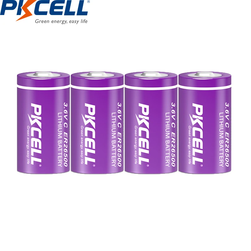 4 шт., аккумуляторная батарея PKCELL ER26500, 9000 мАч, 3,6 В