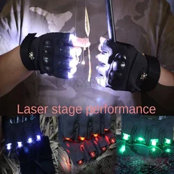 Half finger gloves Men's motorcycle outdoor MTB road bicycle sport fishing LED laser luminous stage gloves