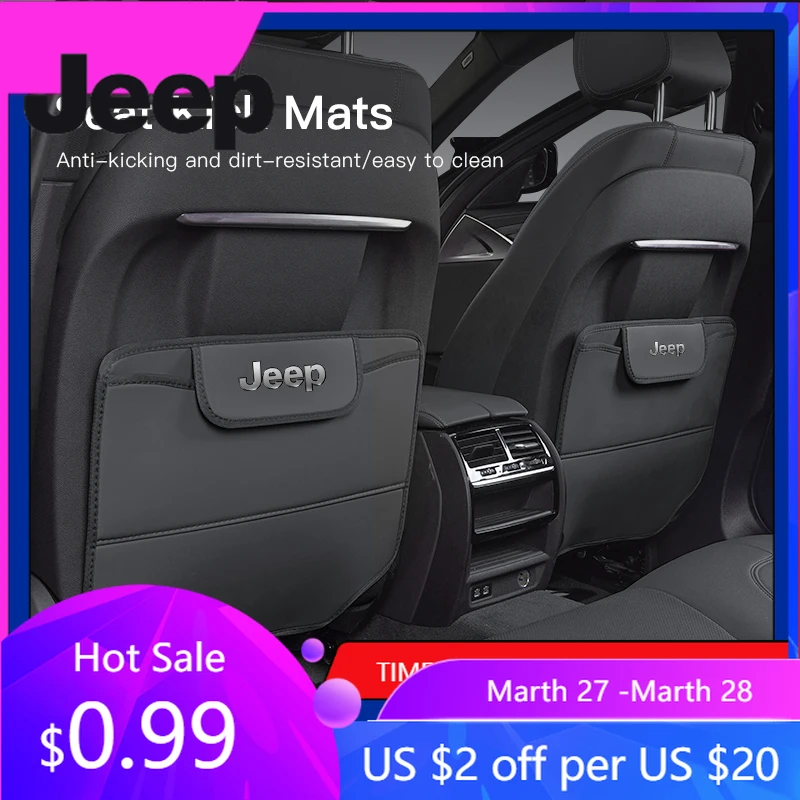 Protetores de Banco para Carro Jeep, Capas Anti-Sujeira para Jeep Grand Cherokee, Wrangler JK, Gladiator, Compass, Renegade