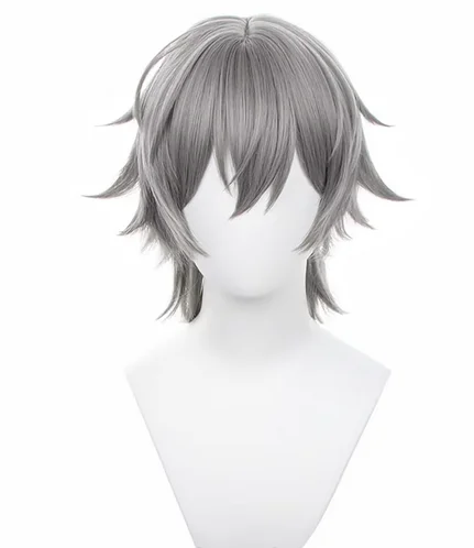 Anime Cosplay Wig for Game Honkai Star Rail Trailblazer Cosplay Wig Short Grey Wig for Boys and Men