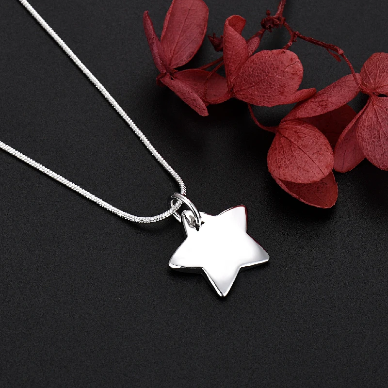 

Hot Popular Brands 925 Sterling Silver Elegant Star Necklace for Women Fashion Party wedding Street Versatile Jewelry noble Gift