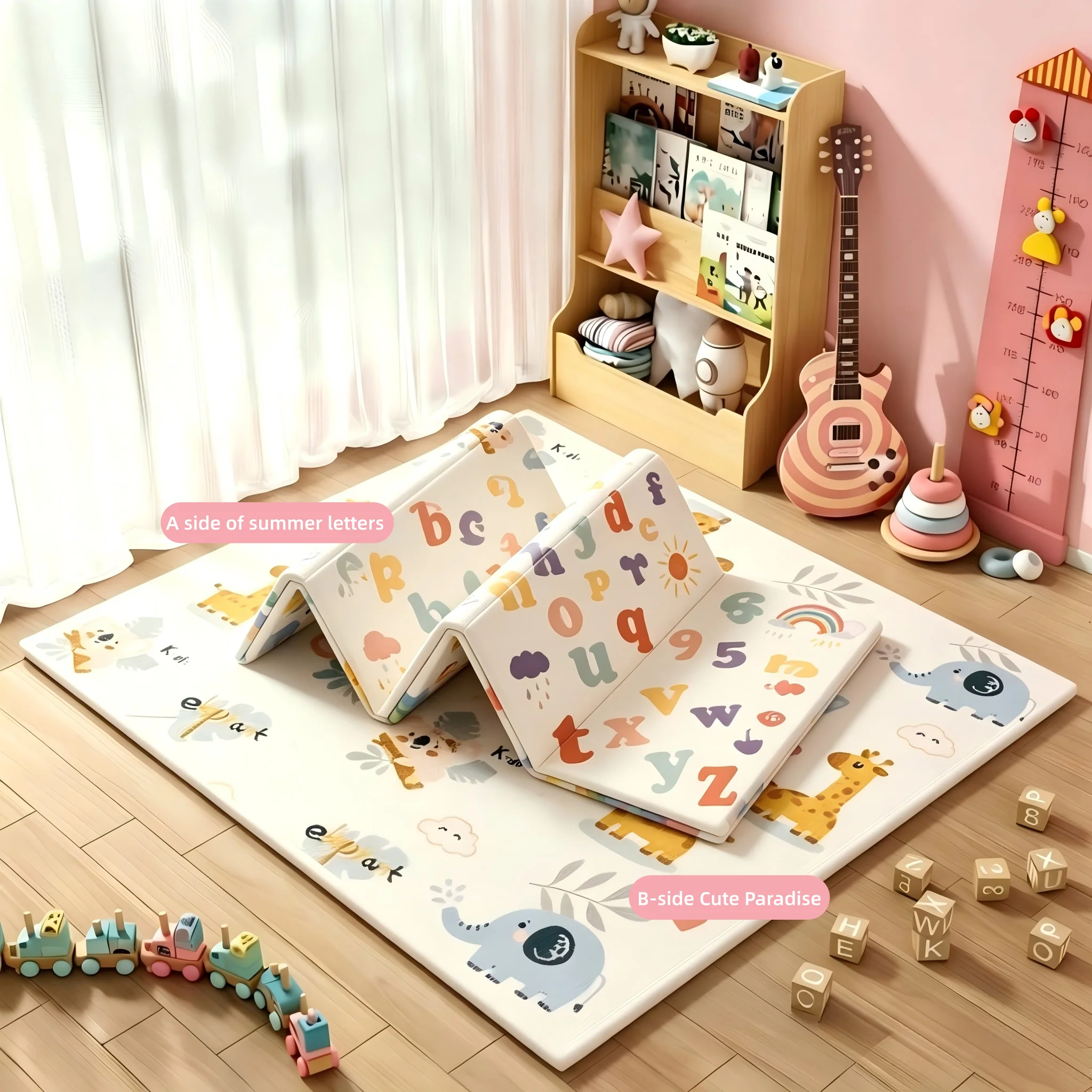 Baby crawling pad non-toxic XPE material double-sided cartoon printing foldable waterproof and anti slip baby activity pad