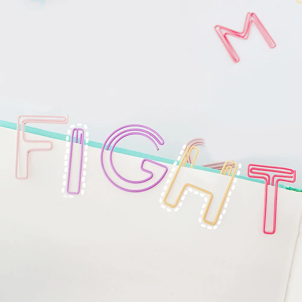 26 قطعة من مشابك الورق الملونة على شكل أبجدي، إشارات مرجعية فريدة من نوعها للوازم المدرسية المكتبية وحاملي مذكرة مزخرفة