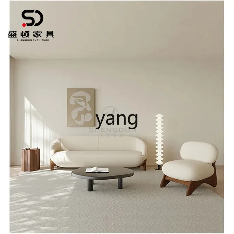 LM small apartment living room soft decoration three-person straight row granular velvet Japanese fabric sofa combination