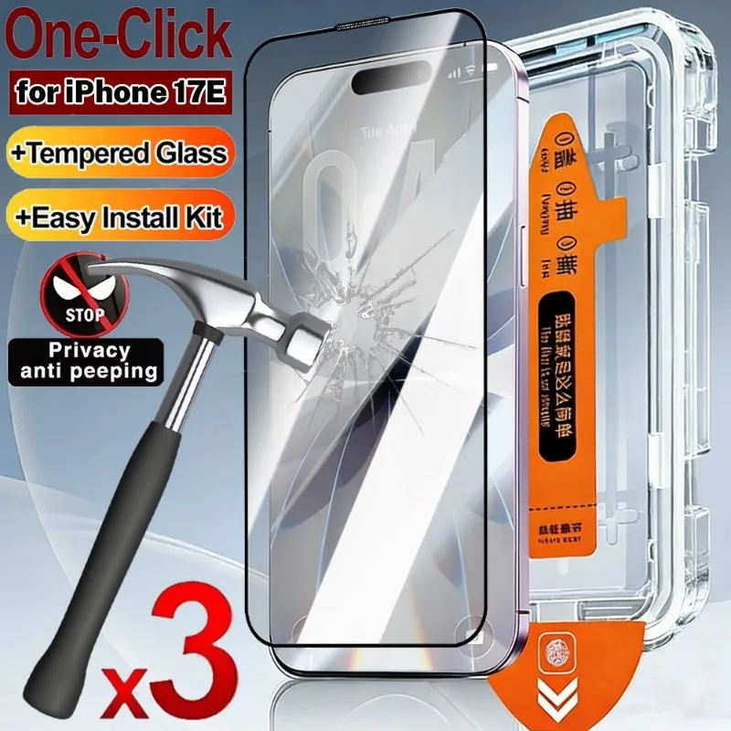 

1-3 шт. Защитная пленка для iPhone 17e с олеофобным покрытием, HD, без пыли, легкая установка, закаленное стекло, полное покрытие