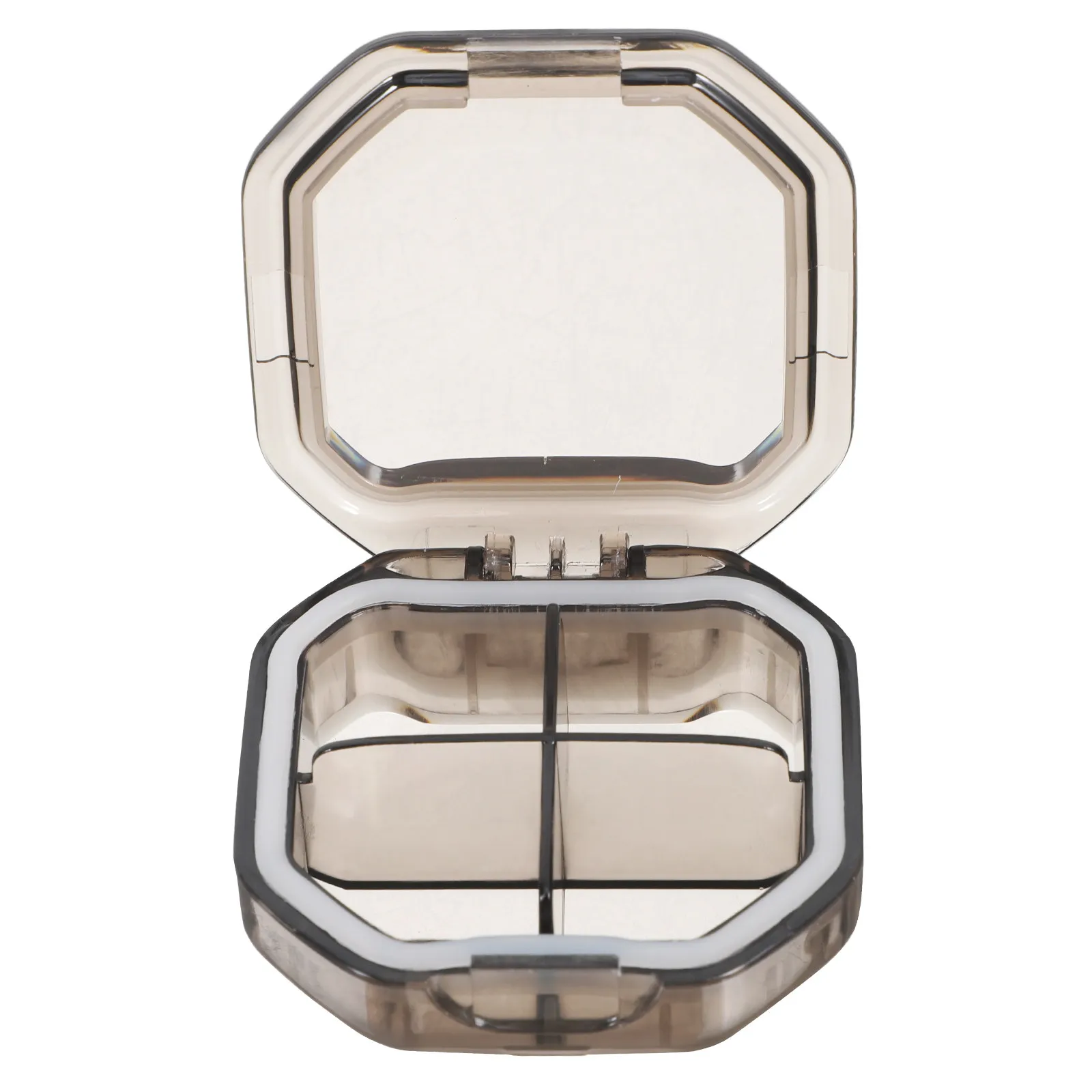 Small Portable Pill Organizer 7-Day Segmented Medication Container Travel-Ready Medicine Case for on-The-Go Use Gray
