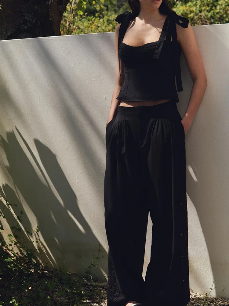 

Summer New Arrival Women's Knot Decorated Top with Pants Ethnic Stage Costume Traditional Chinese Dr