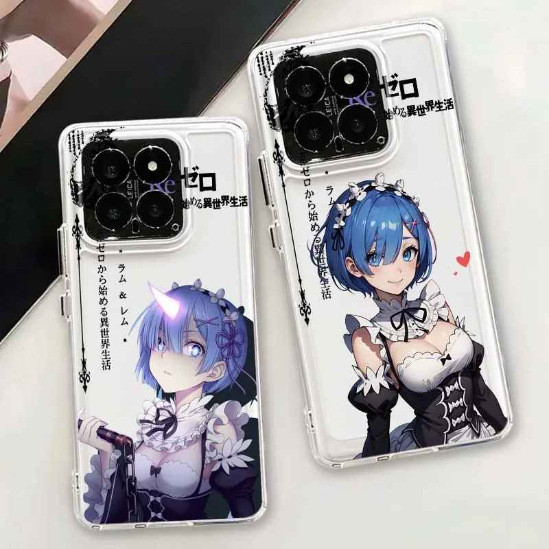 

Re ZERO Anime Cartoon Phone Case For Xiaomi 15 14 13 12 12S 12X 12T 11 11T Pro Lite TPU Transparent