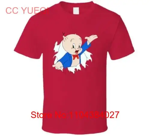 Porky Pig Funny Cartoon T Shirt long or short sleeves