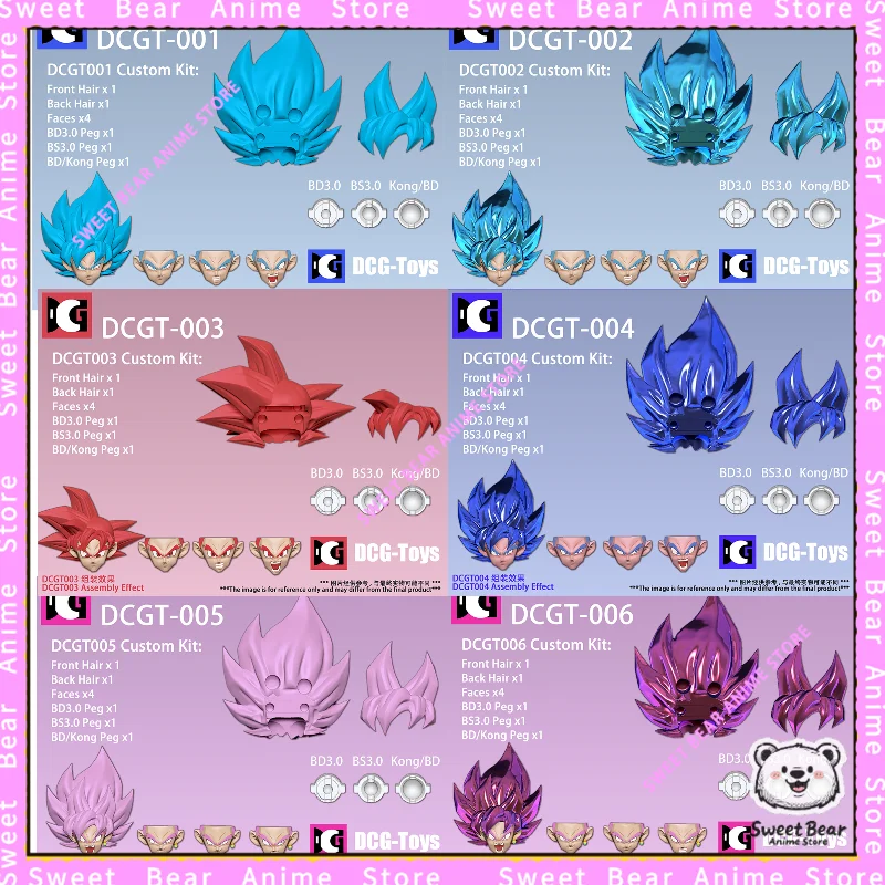 

Предварительная продажа DCGT Goku Head Acc Parts DCGT-001-011 Dragon Ball Super Saiyan SSJ S.H.Figuarts Head Sculpt Фигурка Модель игрушки
