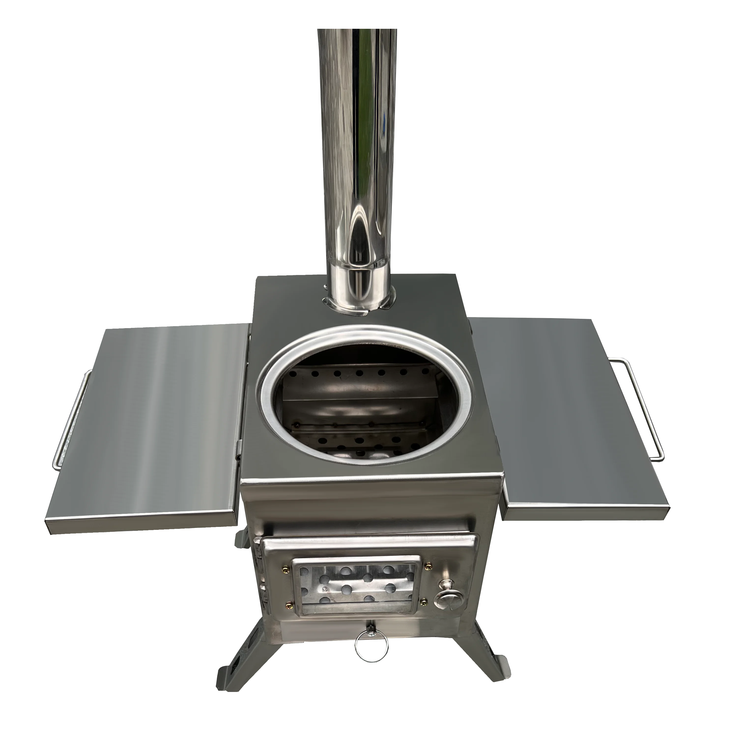 

STLFNew Arrival Outdoor Camping Stove With Glass Window for Hiking Wood Burning Stainless Steel Tent Stove