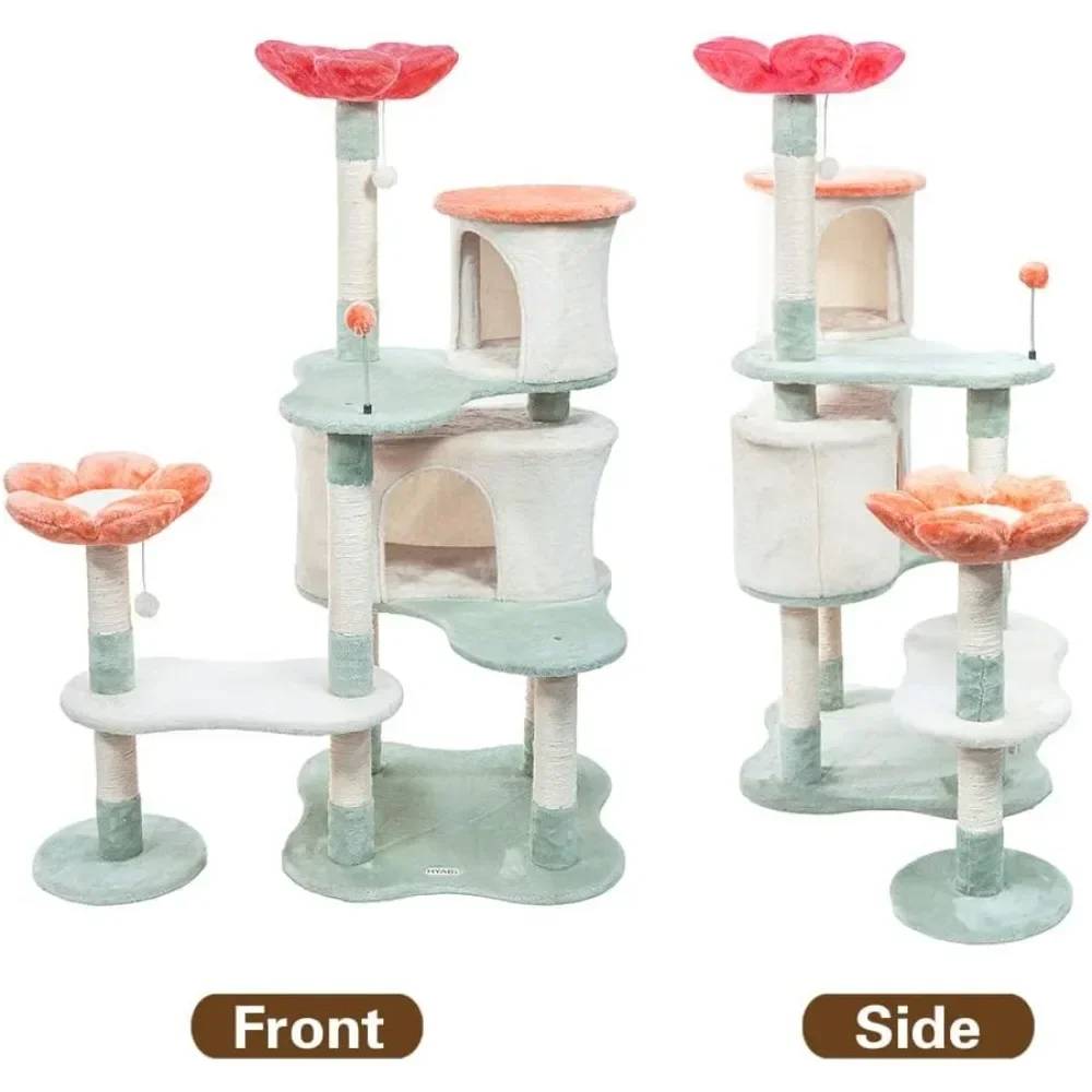 Cat Tree Tower Condo Furniture appartamento peluche Habitat gattino piattaforma di divertimento con gratta e vinci palla giocattolo Pet House Cats Home