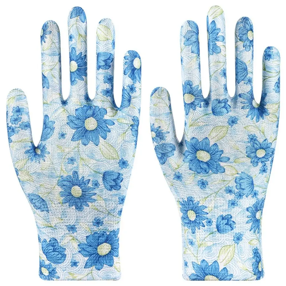 1Pair Thin Planting Labor Gloves Nylon Labor Protection Gardening Gloves Wear-Resistant Breathable Women Work Gloves Workplace