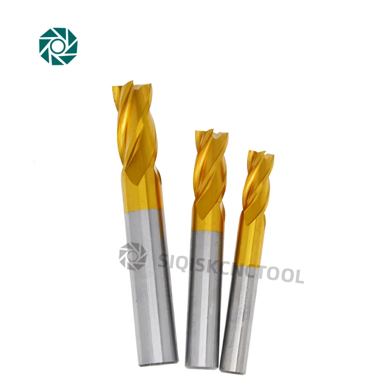 HSS M35 4321 Milling Cutter Set 1.5-12mm End Mill Titanium Coating 4 Flute CNC Router Bit For Metal Steel And Wood Tool