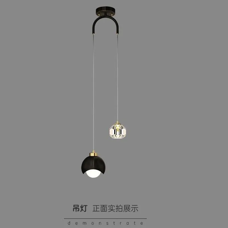 

Modern Crystal Chandelier Luxury Living Room Warm Bedroom Bedside Home Decor Pendant Light Restaurant Hanging Copper Lamp