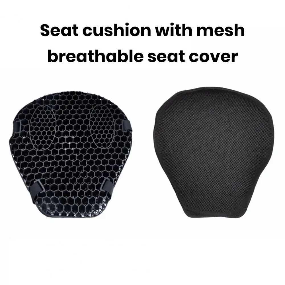 Juste de coussin de siège de moto en gel, conception de accent d'abeille 3D, absorption des chocs, respirabilité, instituts de pression