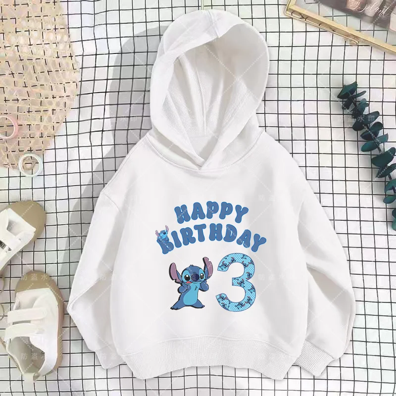 

Stitch Boy Kawaii Cartoons Children's Hoodies Disney Hoodie Kids Clothes Girl Birthday Number 3-12 Disney Cartoons Kawaii Mother