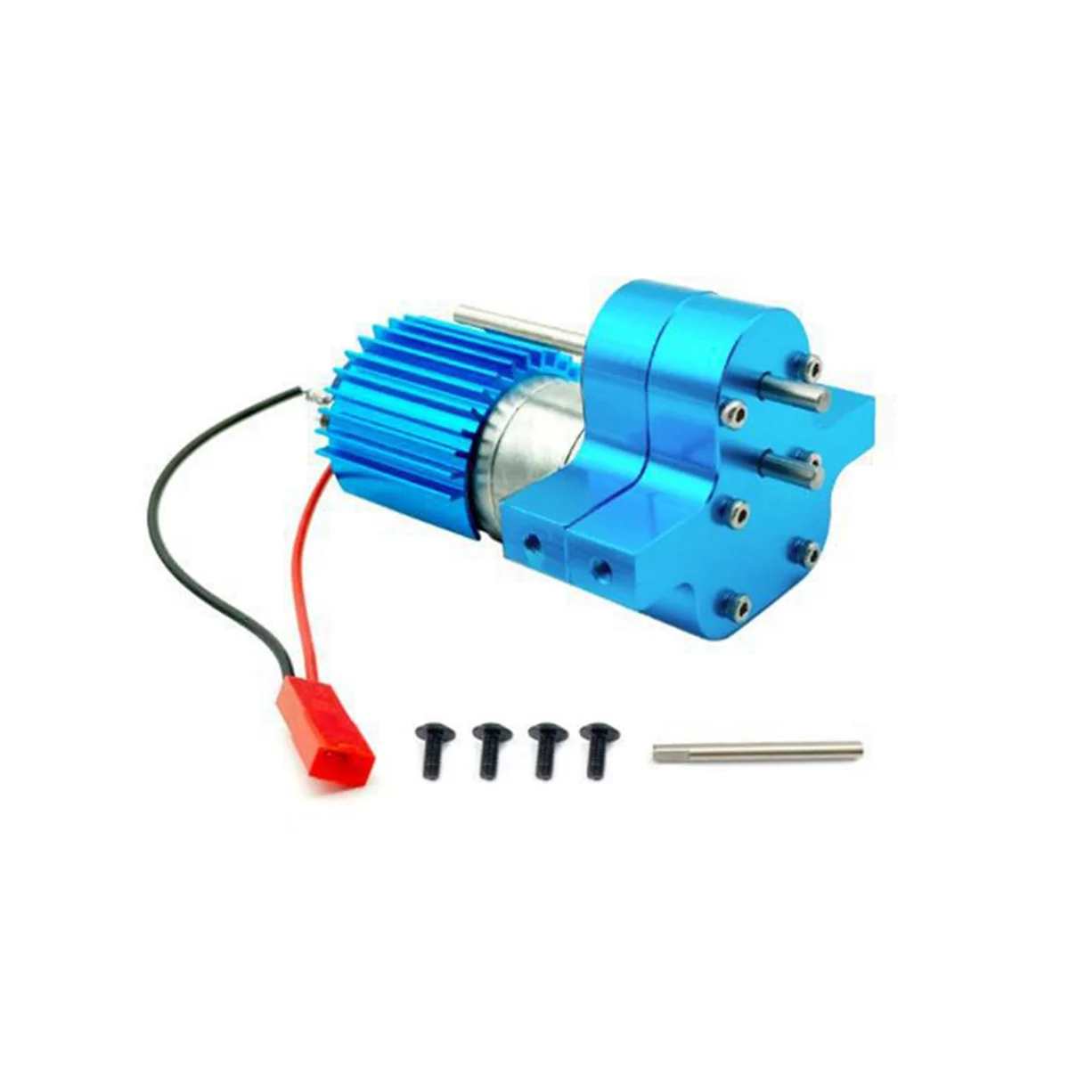 Metal Portable Gearbox 370 Reduction Motor with Heat Sink Truck Pickup Cartoon Adaptive Gearbox Assembly,Blue & Blue