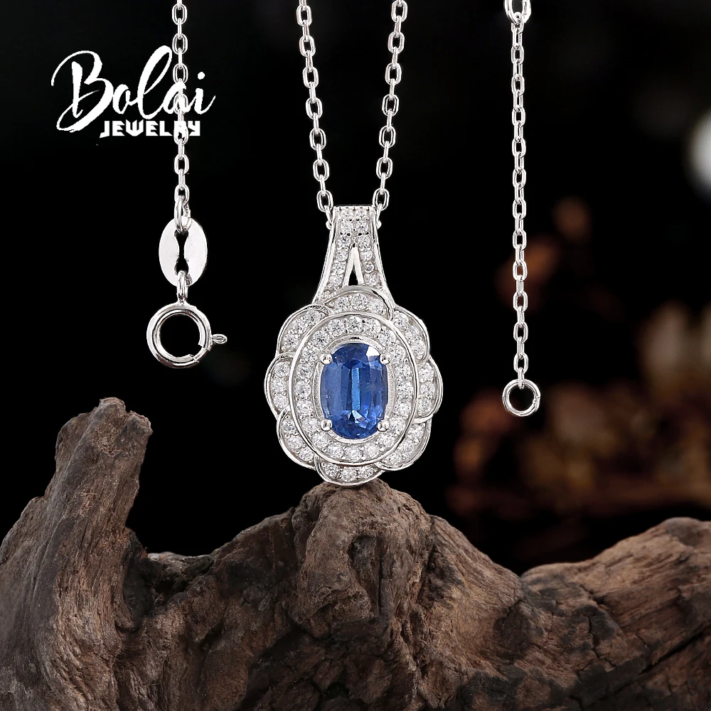 

Classic design pendant Natural Kyanite gemstone 925 sterling silver necklace fine jewelry for girlfriend's birthday gifts