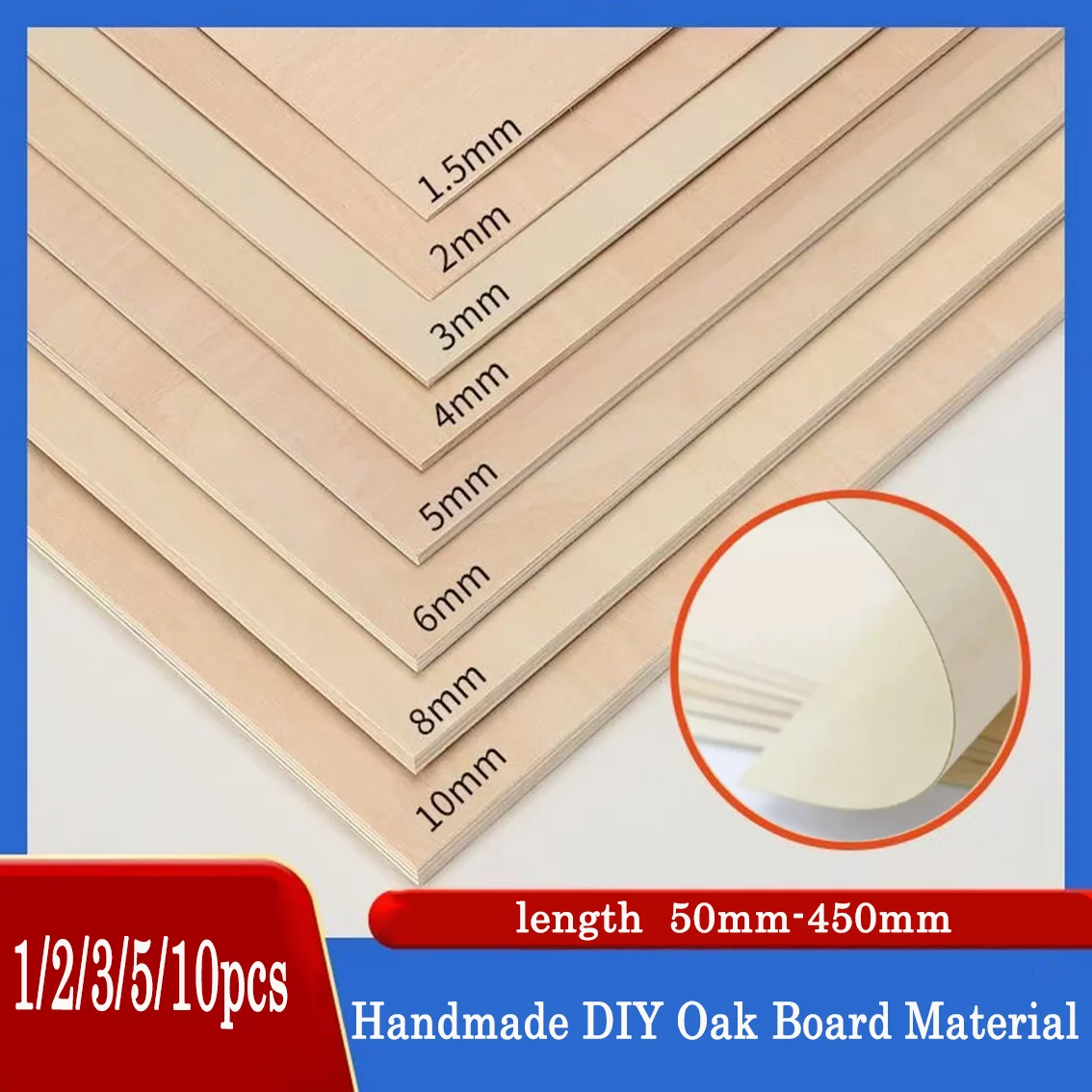 

Basswood Board Thickness 1.5/2/3/4/5/6/8/10mm Model Craft Sheet Material for Crafts House Aircraft Ship Boat Arts Etc DIY Wooden