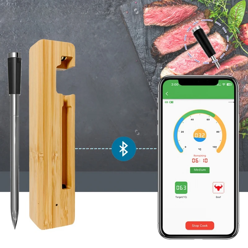 Household Kitchen Wireless Barbecue Meat Thermometers With Timing Function Waterproof Barbeque Thermometers