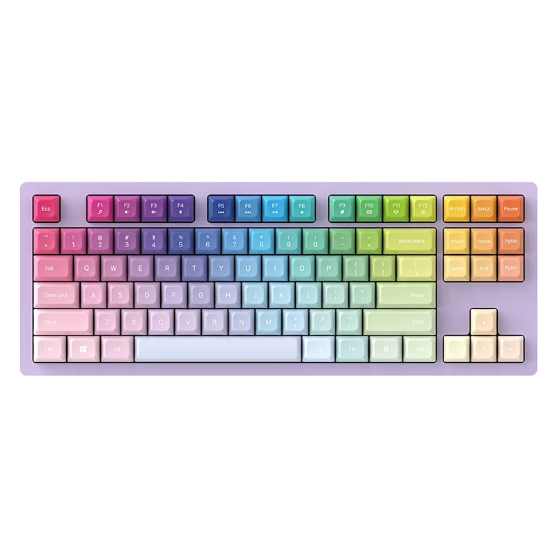 แบรนด์เดิม newNew โลหะ 75% คีย์บอร์ดสีเขียวสวิทช์ PBT keycaps Hot Swappable 87 คีย์แบบมีสาย RGB Backlit Gaming Keyb