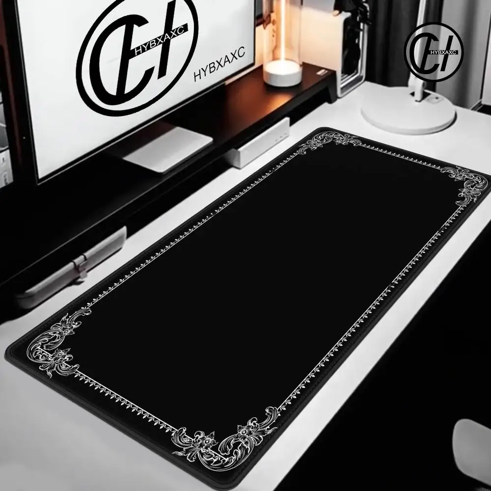 

Black Pattern Large Baroque Ornate Mouse Pad Desk Gadgets Keyboard 90x40cm Desk Mat Xxl Playmat Mouse Pads Desktops Office Items