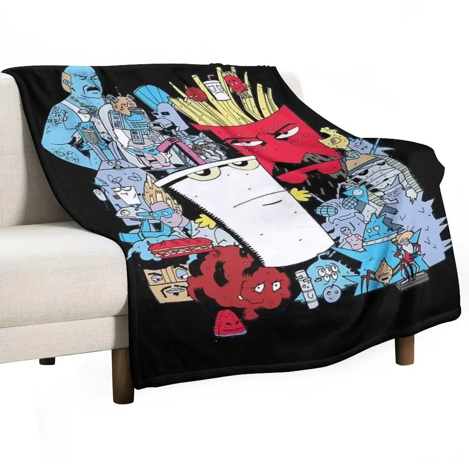 Aqua Teen Hunger Force Throw Blanket Sofa Hairy Luxury Shaggy Camping Decorative Throw Blankets