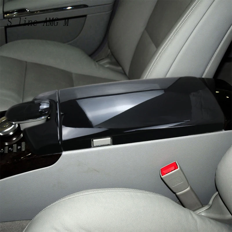 

Для Mercedes Benz S Class W221 2008-2012 автомобильный Стайлинг укладка подлокотник коробка панель Крышка Интерьер наклейки отделка Аксессуары