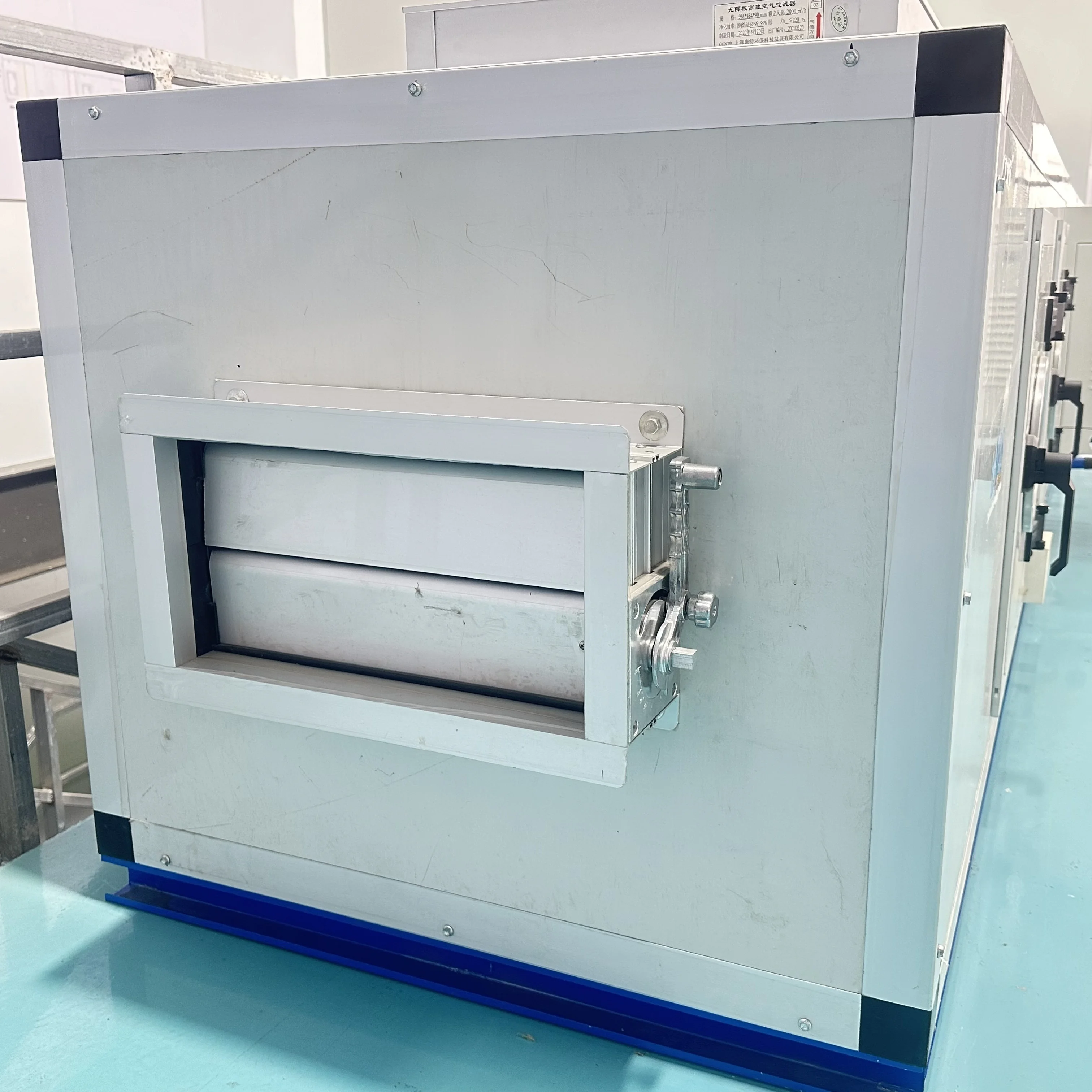 病院のための産業長方形の空気処理ユニット 50mm の厚さの断熱材 AHU コンポーネントのアクセス ドアの観察