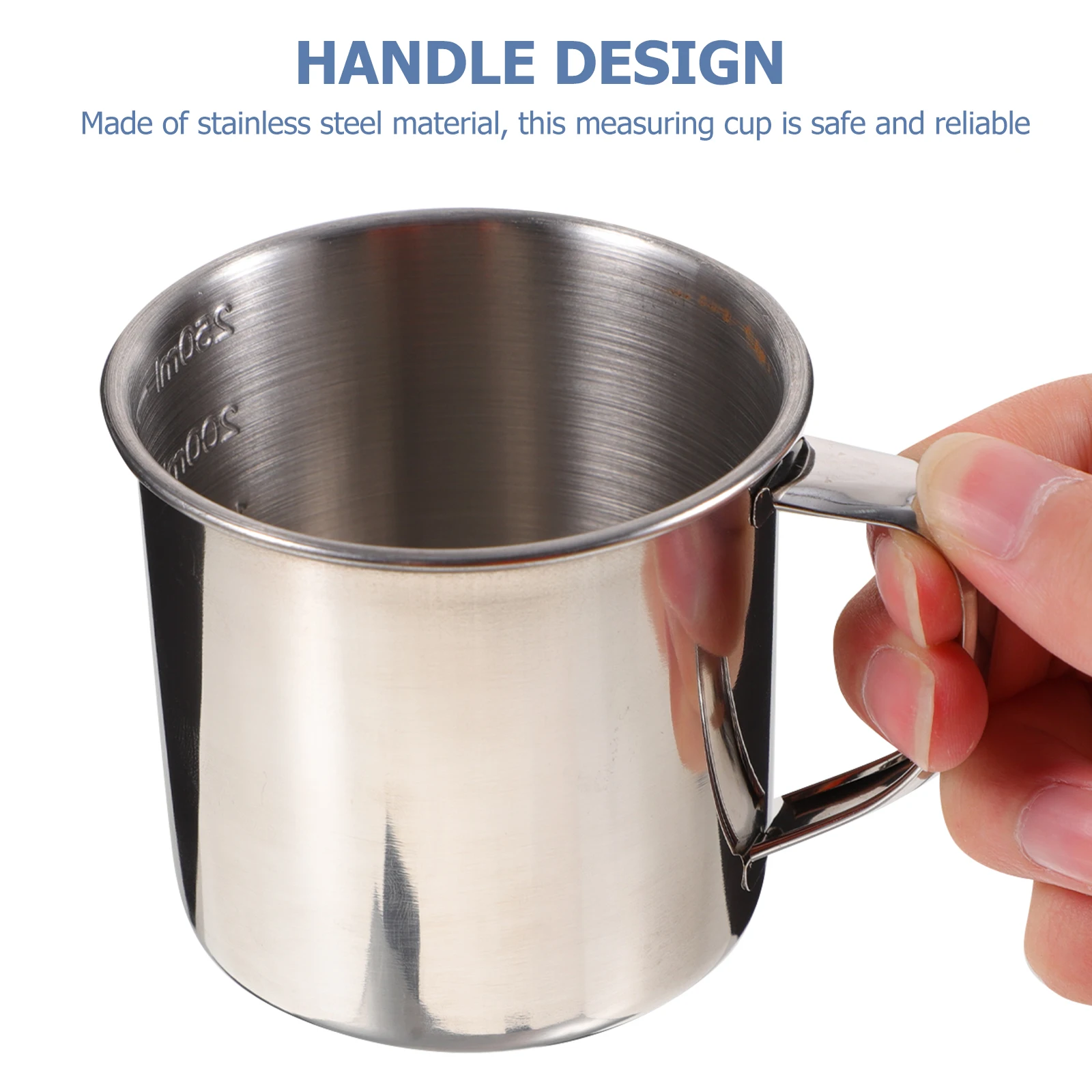 

2Pcs Stainless Steel Measuring Cups with Handles Clear Scale Kitchen Baking Cooking Tools Easy to Clean