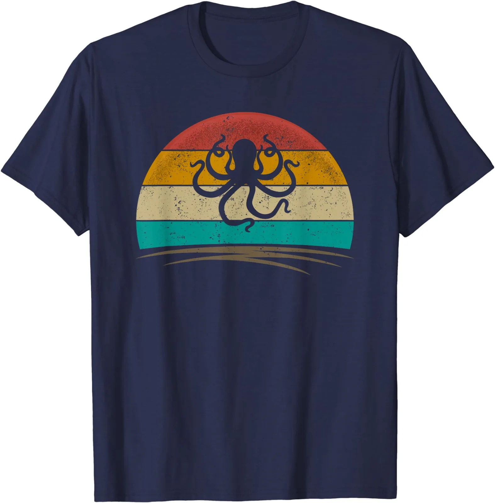 Vintage Octopus Retro Jaren 70 Stijl Unisex T-Shirt Maat S-5XL