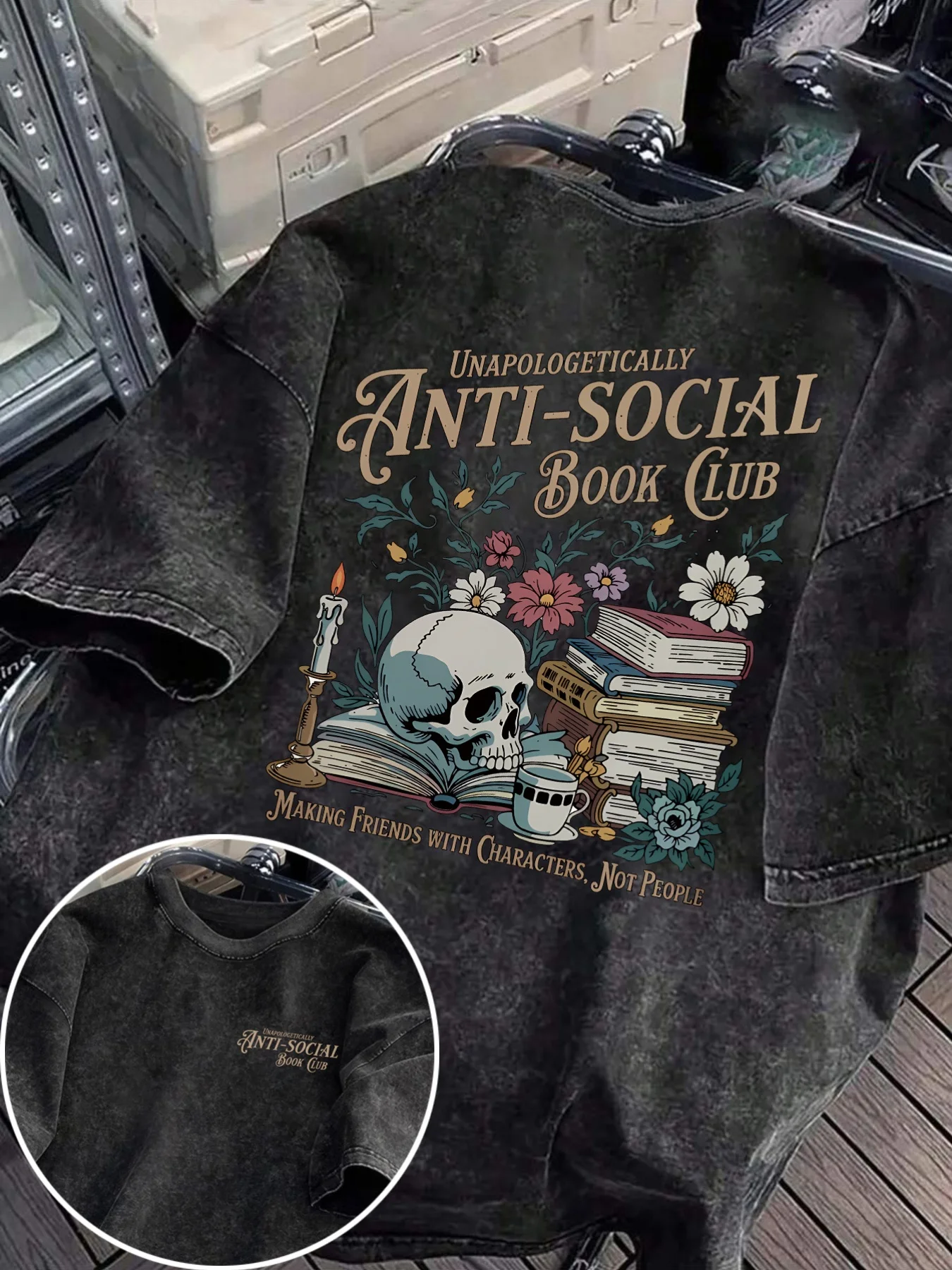 Books Printed 1pc Ladies' T-shirt Loose Leisure Round Neck Summer Commuter Women's Washing T-shirt Clothing