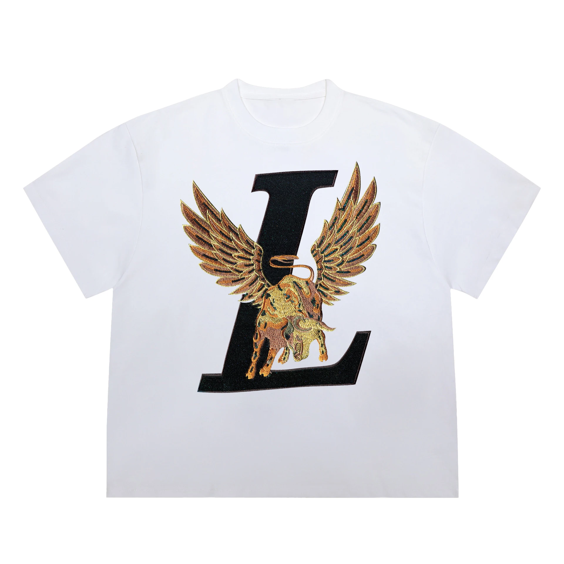 

Men's Trend Winged Cow L Letter Cotton T-shirts Luxury Tshirts Men Loose Streetwear Short Sleeve Unisex Tops Harajuku Tshirt