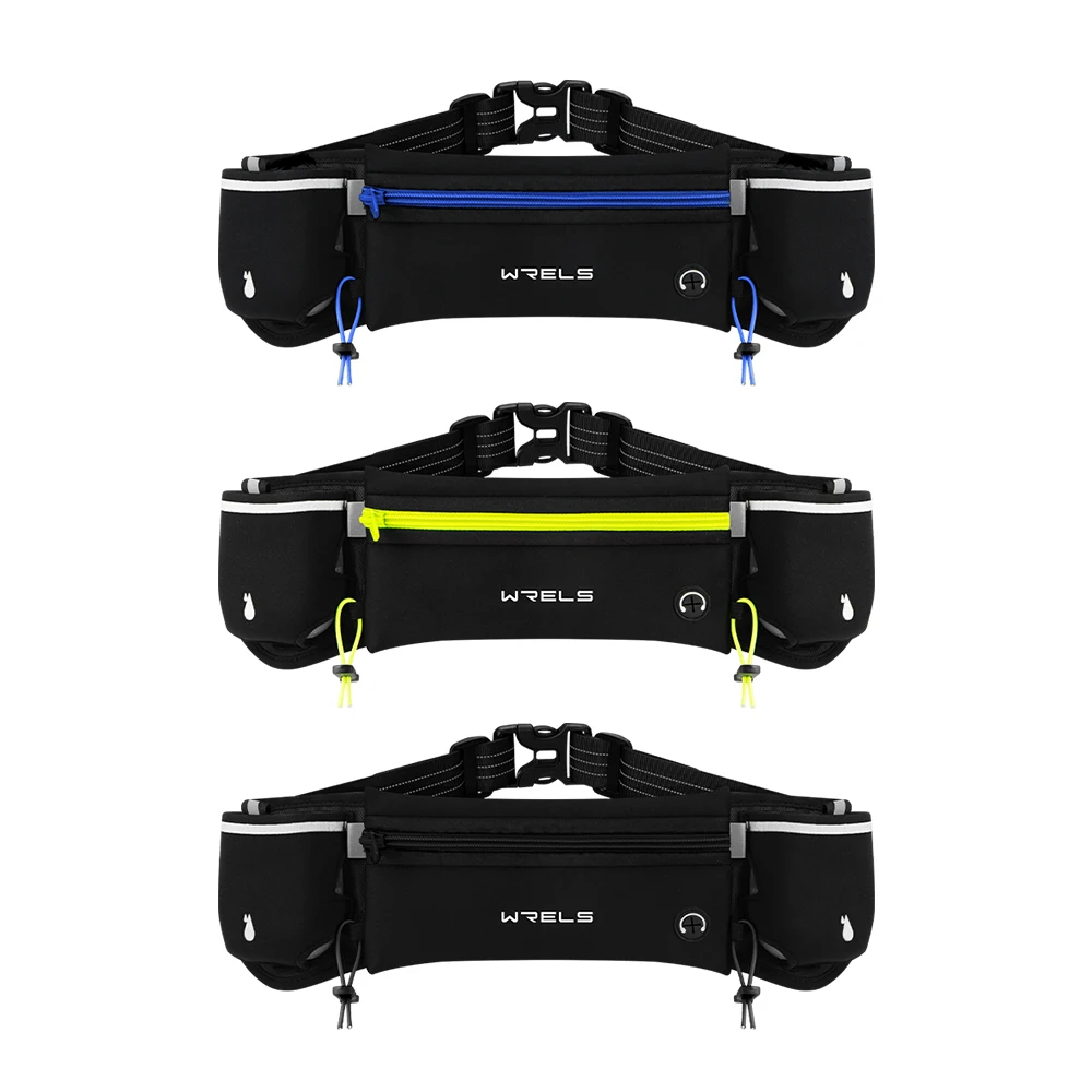 

Marathon Trail Running Waist Pack Anti-Slip Dual Pocket Running Hydration Belt Lightweight Reflective Hiking Running Fanny Pack